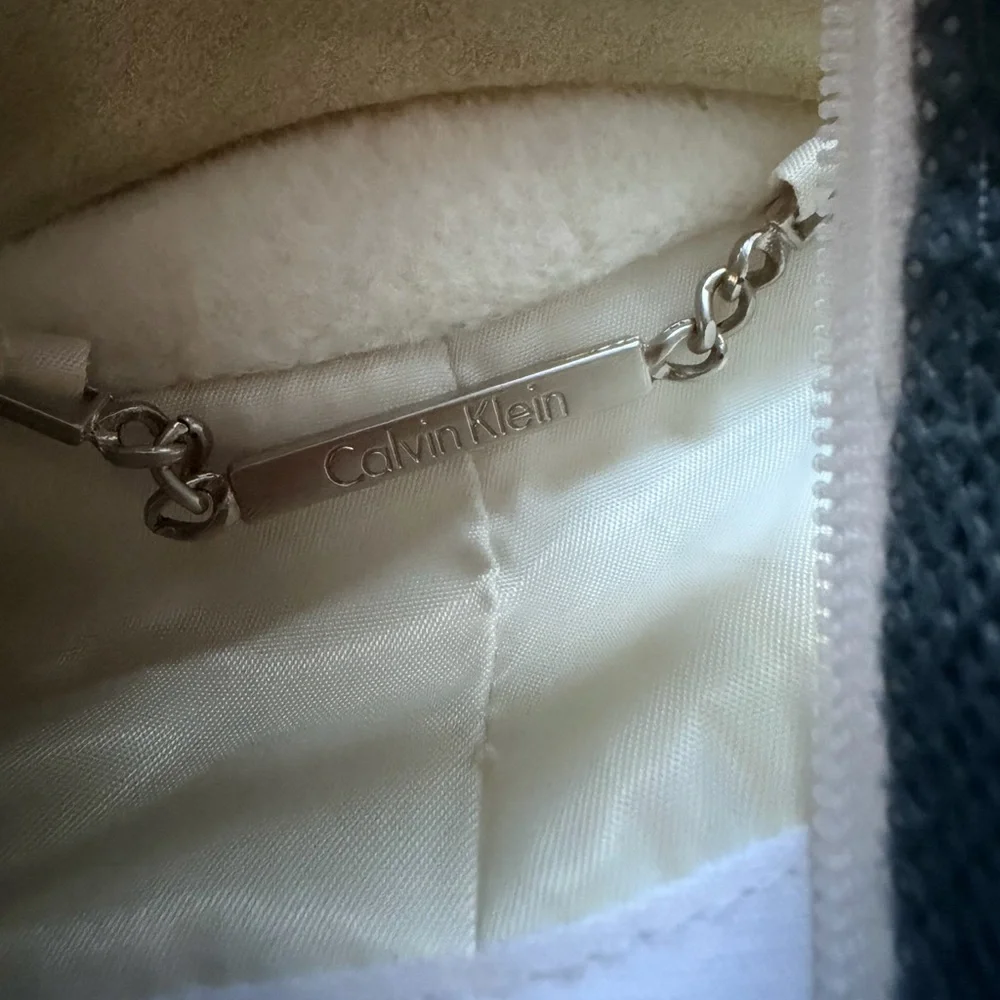 Calvin Klein Cream Single-Breasted Wool-Blend Long Coat - Picture 13 of 13